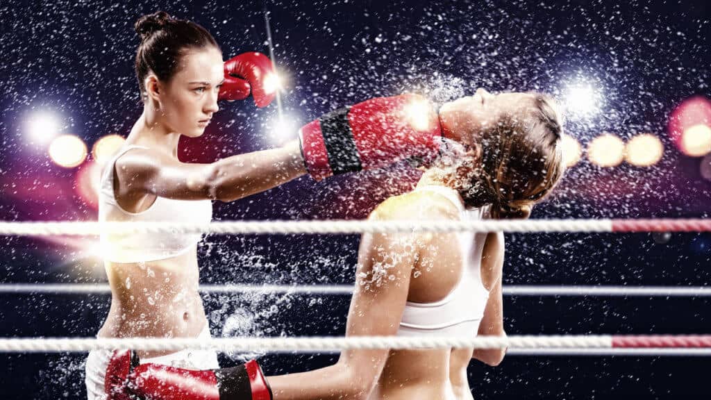 Mujeres boxeando